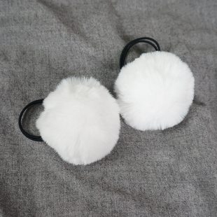 可爱萝莉双马尾大毛球发绳简约百搭毛绒球头绳皮筋发圈lolita头饰