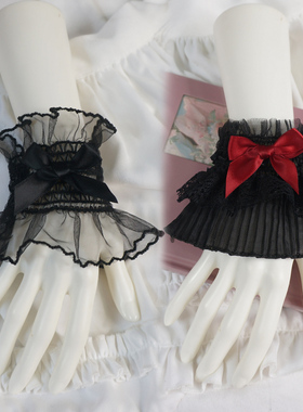 黑暗哥特lolita蝴蝶结女花嫁花边