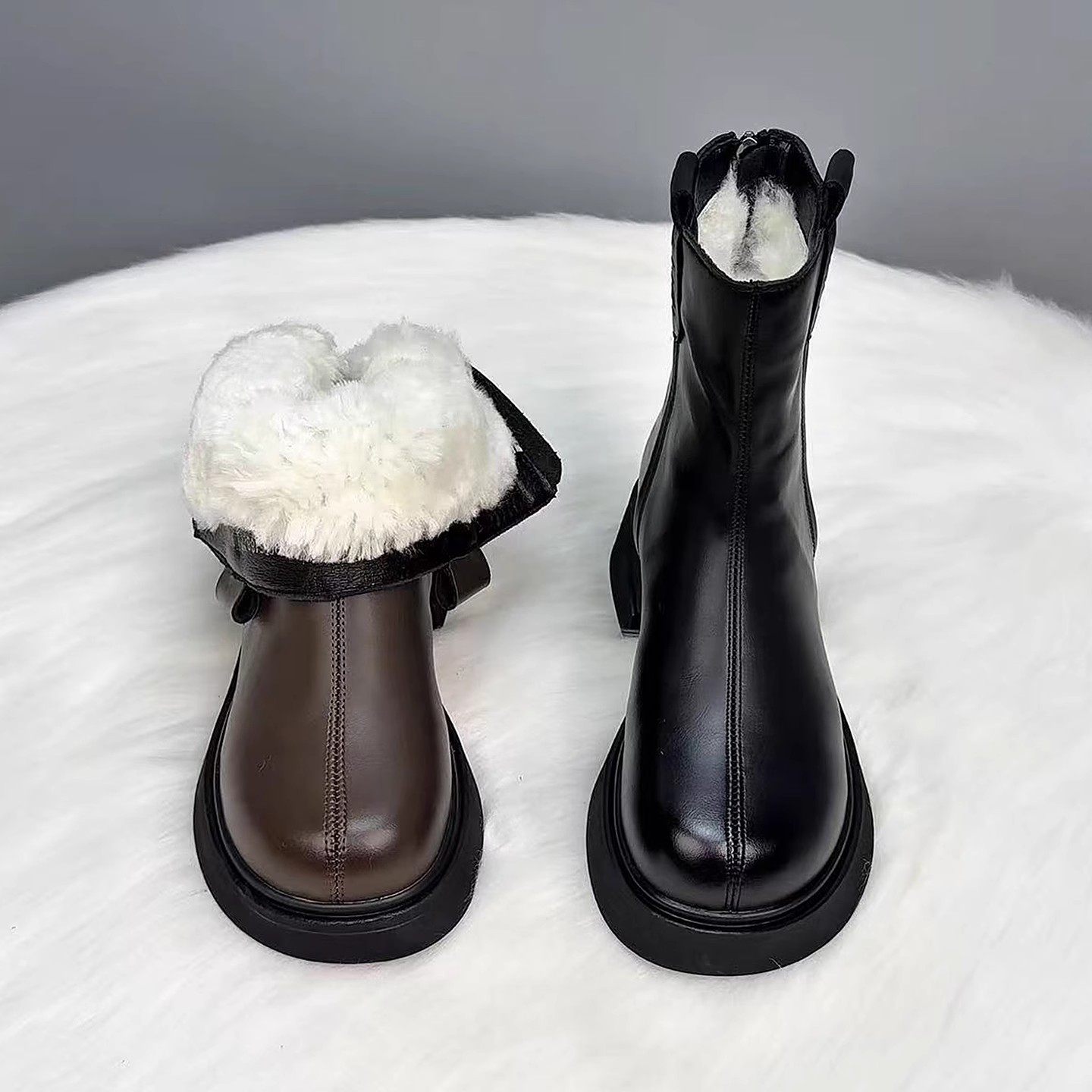 爆款厚底雪地靴女款2025新款冬季皮毛一体羊毛靴抗寒保暖东北棉鞋,女鞋,马丁靴,淘宝优惠券,粉丝福利购,淘宝优惠卷