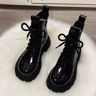 真皮厚底马丁靴女款2025秋冬新款