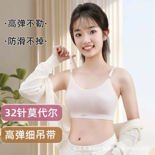 少女内衣初高中生女大童发育期无钢圈女孩二三阶段固定杯文胸薄款