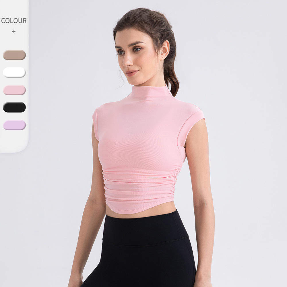 不规则半高领无袖瑜伽t恤女透气运动背心短款健身跑步上衣52253,运动/瑜伽/健身/球迷用品,瑜伽t恤,淘宝优惠券,粉丝福利购,淘宝优惠卷