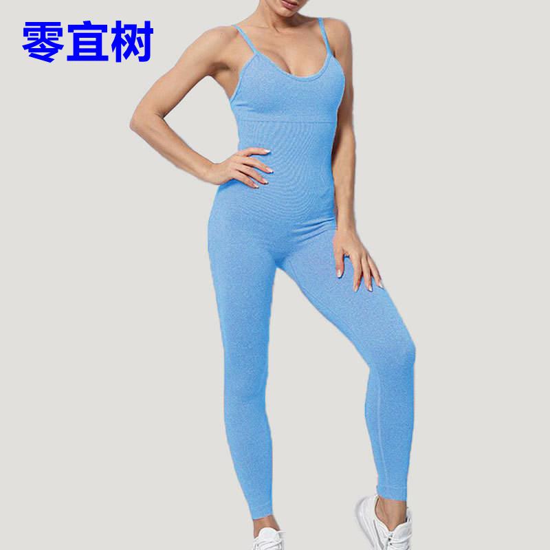 比基尼式运动吊带背心裸感暴汗塑身S瑜伽短裤连体衣透气高弹塑身