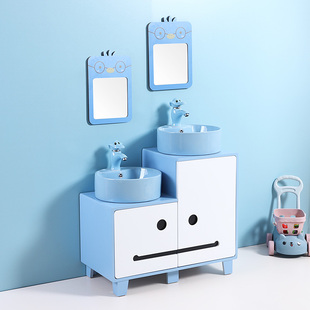 卡通儿童洗漱台浴室柜子母幼儿园洗手池亲子高低洗手盆洗手台双盆