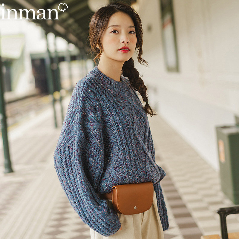 茵曼旗舰店宽松女慵懒风毛衣外穿小个子秋冬套头2020冬款茵蔓内搭