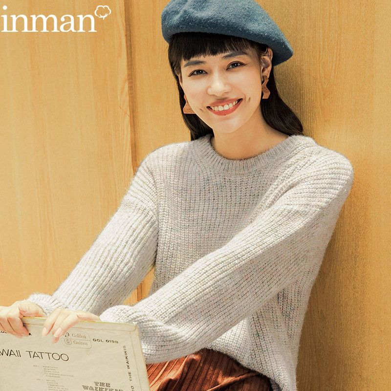 茵曼旗舰店2020新款春秋季茵蔓韩版宽松毛衣女套头慵懒风外穿针织