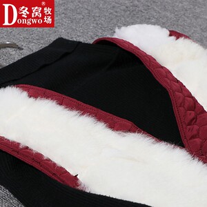 羊毛马甲女纯羊毛背心妈妈装奶奶中老年人皮毛一体女秋冬棉衣坎肩