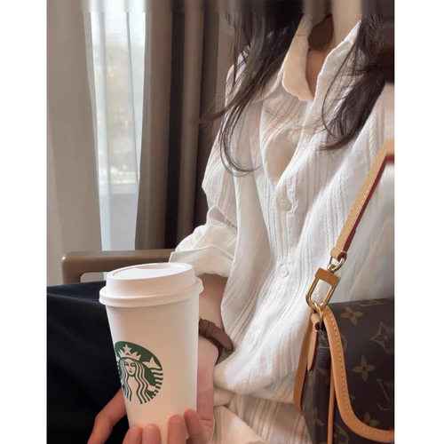 竖条纹提花慵懒风衬衫 女春夏韩版宽松气质通勤百搭休闲上衣