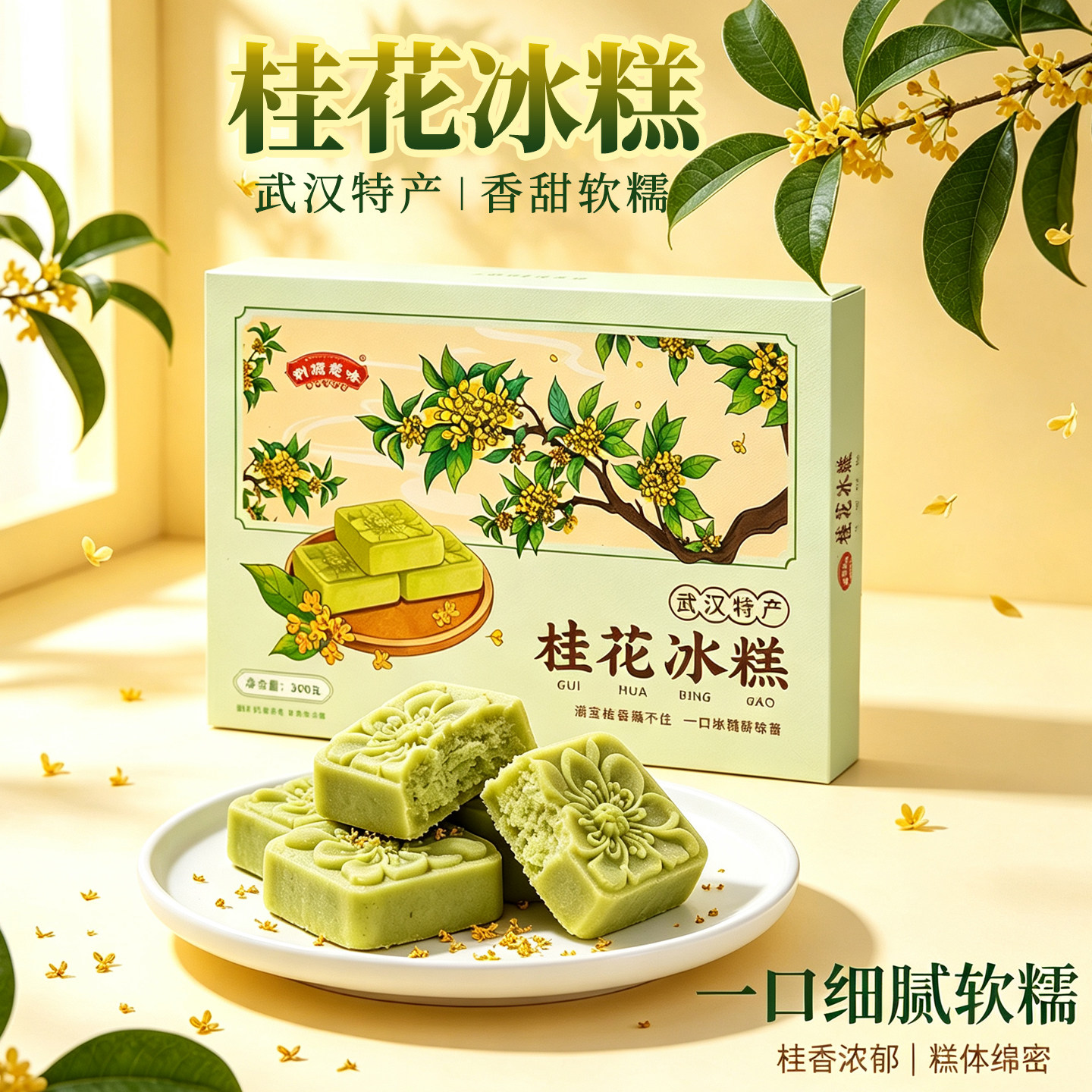 荆源楚味桂花冰糕软糯传统中式糕点下午茶点心独立包装零食甜品