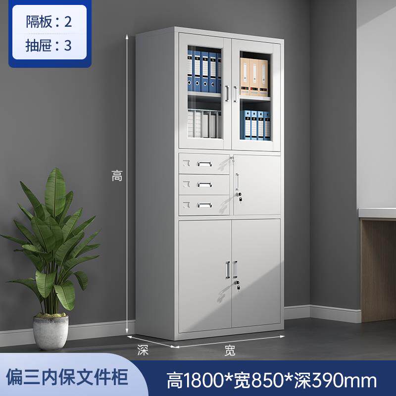 会计财务凭证柜办公室置物文件柜加厚钢制通玻资料专用档案文件柜