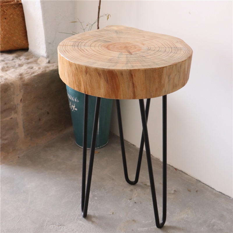 复古北欧餐桌凳原木切割自然边铁艺坐凳店铺酒吧个性实木装饰凳子|ruв категории жилой мебели, места категории, стул, низкий табурет - от Buy2taobao.com для оказания профессиональной услуги покупки агента Taobao