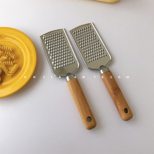 ins芝士刨丝器韩国木柄不锈钢芝士碎刀奶酪擦丝刀家用烘焙小工具