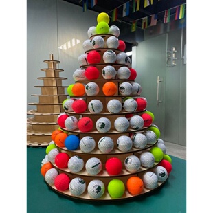 球架高尔夫球展示架一杆进洞 148颗圣诞树造型收藏纪念装饰架golf