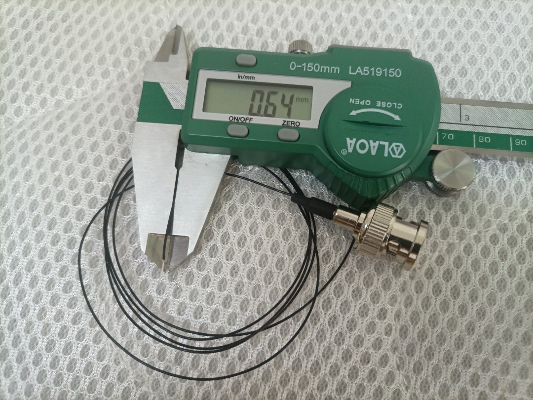 bnc公头0.64mm极细同轴线 40AWG极细同轴线射频线