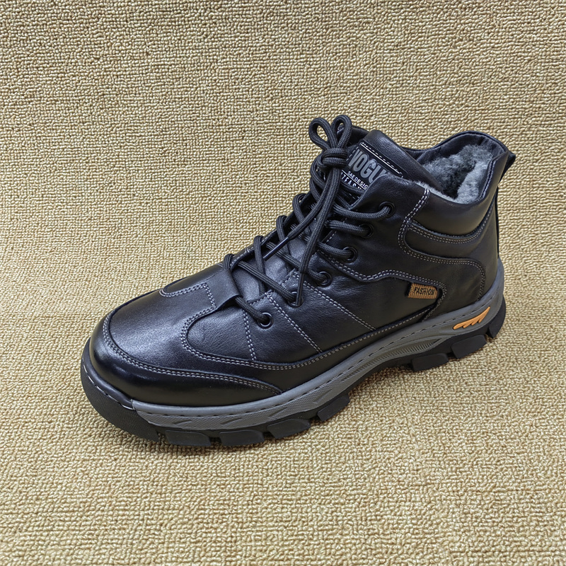 冬季保暖休闲羊毛保暖男鞋牛皮