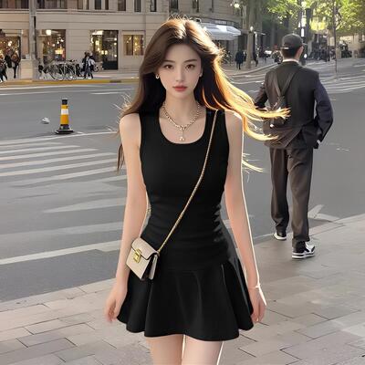 夏季新款性感无袖背心连衣裙