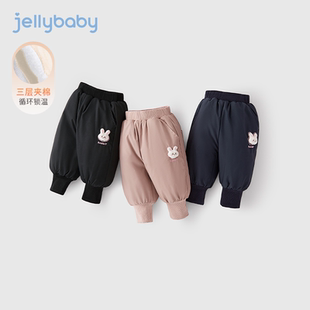 棉裤女童冬季加厚小儿童加绒裤男童冬装防风婴儿秋冬宝宝夹棉裤子