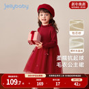 儿童演出服宝宝网纱公主裙过年拜年服 女童连衣裙秋冬新款 抗起球