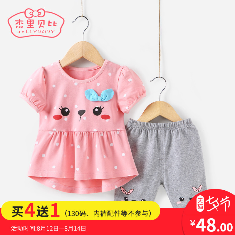 女童套裝2018新款嬰兒衣服兒童兩件套夏幼兒童裝0-1歲3寶寶夏裝女