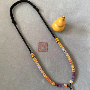 高档手工编织吊坠绳天珠横穿挂绳男女锁骨颈链绳可调节项链绳子