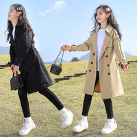 女童風衣外套春秋裝英倫風卡其色