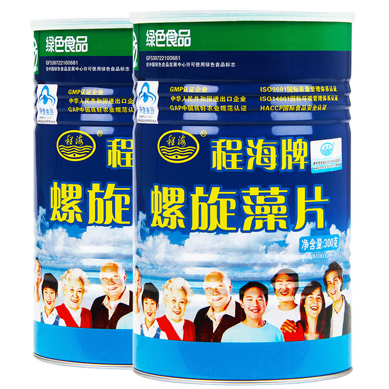 程海牌螺旋藻片100片*6袋*2盒 补充蛋白质增强免疫力送礼云南