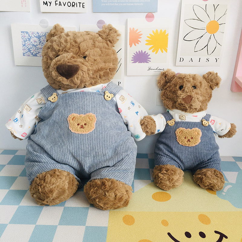 仅衣服】巴塞罗熊衣服小熊T恤背带裤可爱小熊毛绒玩具熊睡衣配饰