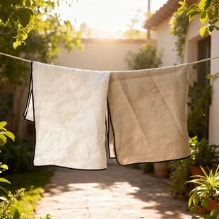 纯亚麻撞色密拷边美食摆拍餐巾布意大利设计餐帕茶巾可定制尺寸