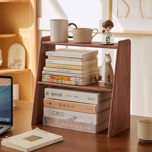 复古桌面收纳架斜面台式香水化妆品置物架实木多层咖啡杯整理收纳