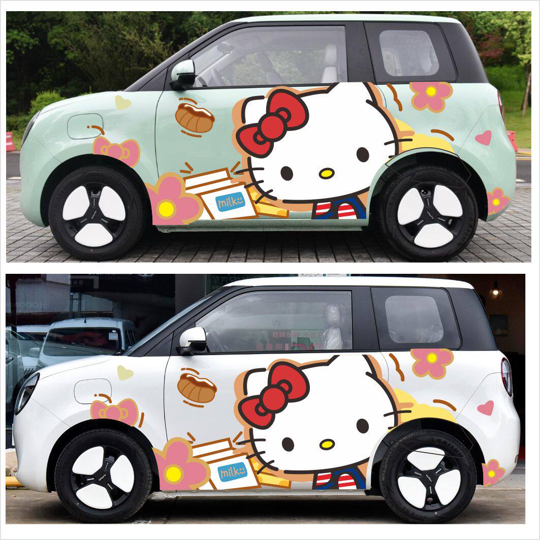 通用长安糯玉米车贴纸Hello Kitty凯蒂猫KT猫汽车身改装贴膜贴画