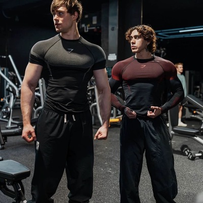 GYMSHARK鲨鱼ONYX超级英雄健身训练紧身短袖男女运动美式修身T恤