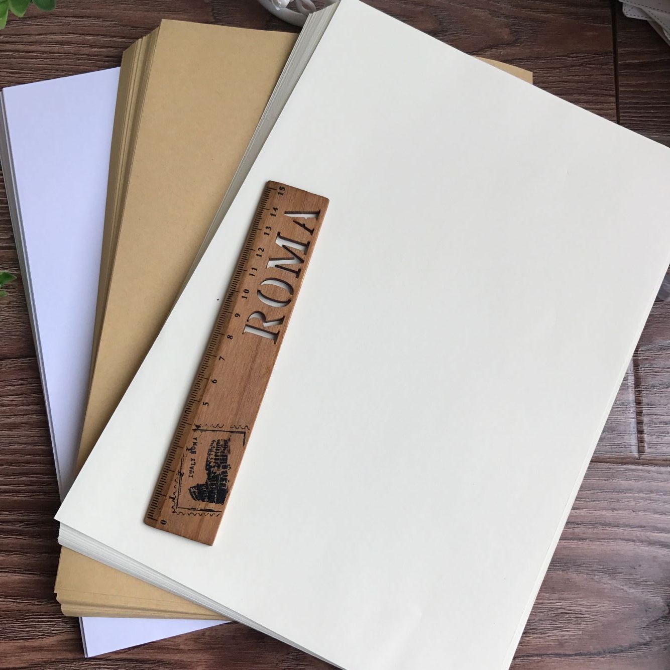 a4空白米黄信纸复古牛皮绘画白纸