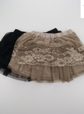 海威迩童装女童秋冬清仓中大童蕾丝全棉衬里小短裙123552