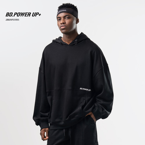 BD.POWERUP+纯棉卫衣连帽男