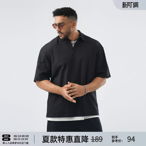 肌理感美式短袖polo衫