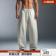 260G空气层 运动长裤 BD健美站春季 男宽松大码 男 简约休闲弯刀裤