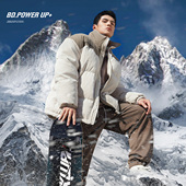 保暖 撞色羽绒服男冬季 BD健美站高领短款 羽绒服宽松时尚