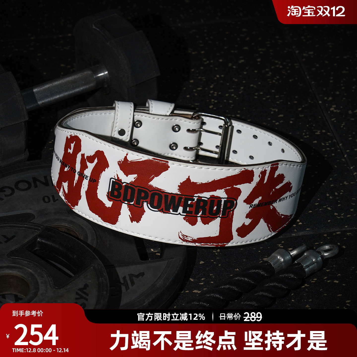 bdpowerup新款力量举健身腰带专业健美深蹲硬拉举重牛皮腰带