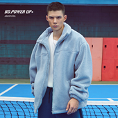 BD健美站新款 羊羔毛外套男宽松简约高领刺绣休闲外套男