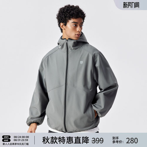 梭织连帽拉链式梭织外套