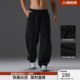 灰色运动休闲直筒长裤 宽松弯刀裤 BD健美站大码 男冬 320G空气层