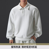 大码 BD健美站美式 男秋季 Polo衫 简约纯色运动卫衣男 肌理感长袖