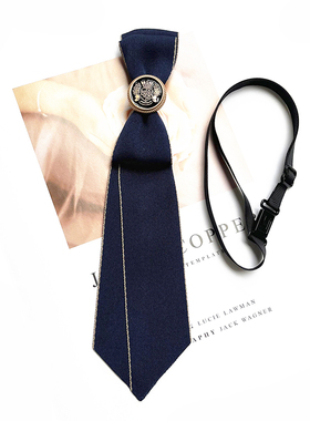 黑色 jk小领带女学院风懒人日系制服衬衫领结男女学生ins潮免打短