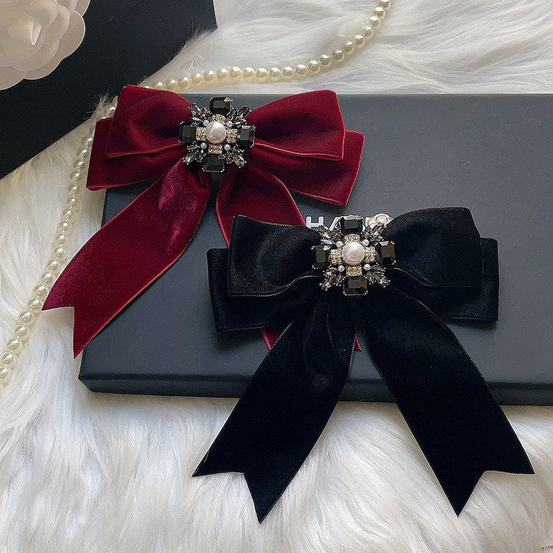法式小香风领结女复古衬衫领口黑色丝绒装饰蝴蝶结胸针领花配饰品,服饰配件/皮带/帽子/围巾,领结,淘宝优惠券,粉丝福利购,淘宝优惠卷