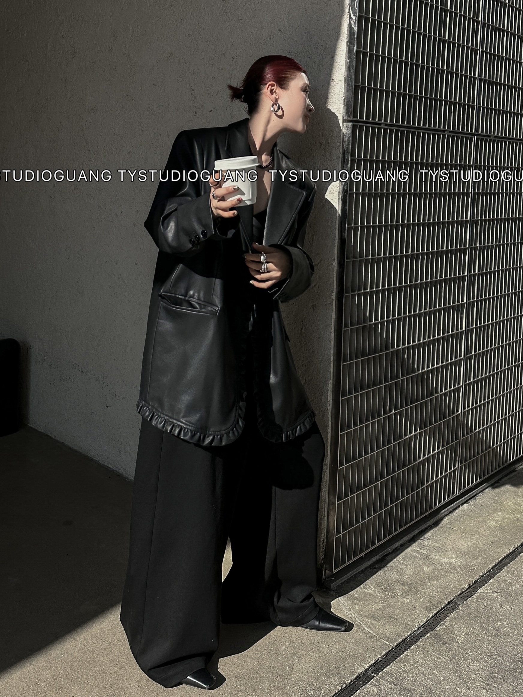 高级感皮衣皮西装外套女