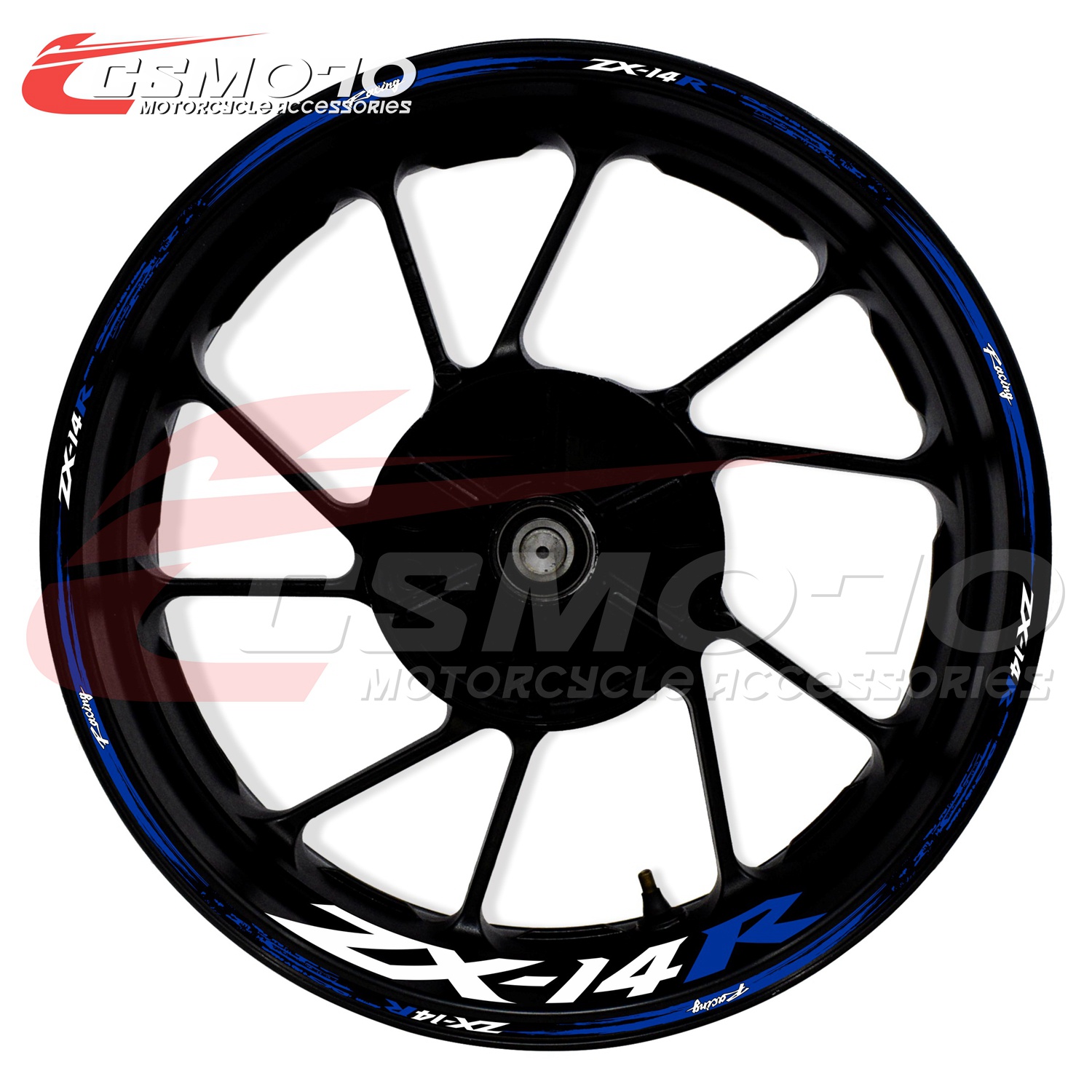 CSMOTO 川崎KAWASAKI ZX 14R 摩托车轮毂贴花 防水防晒反光贴纸