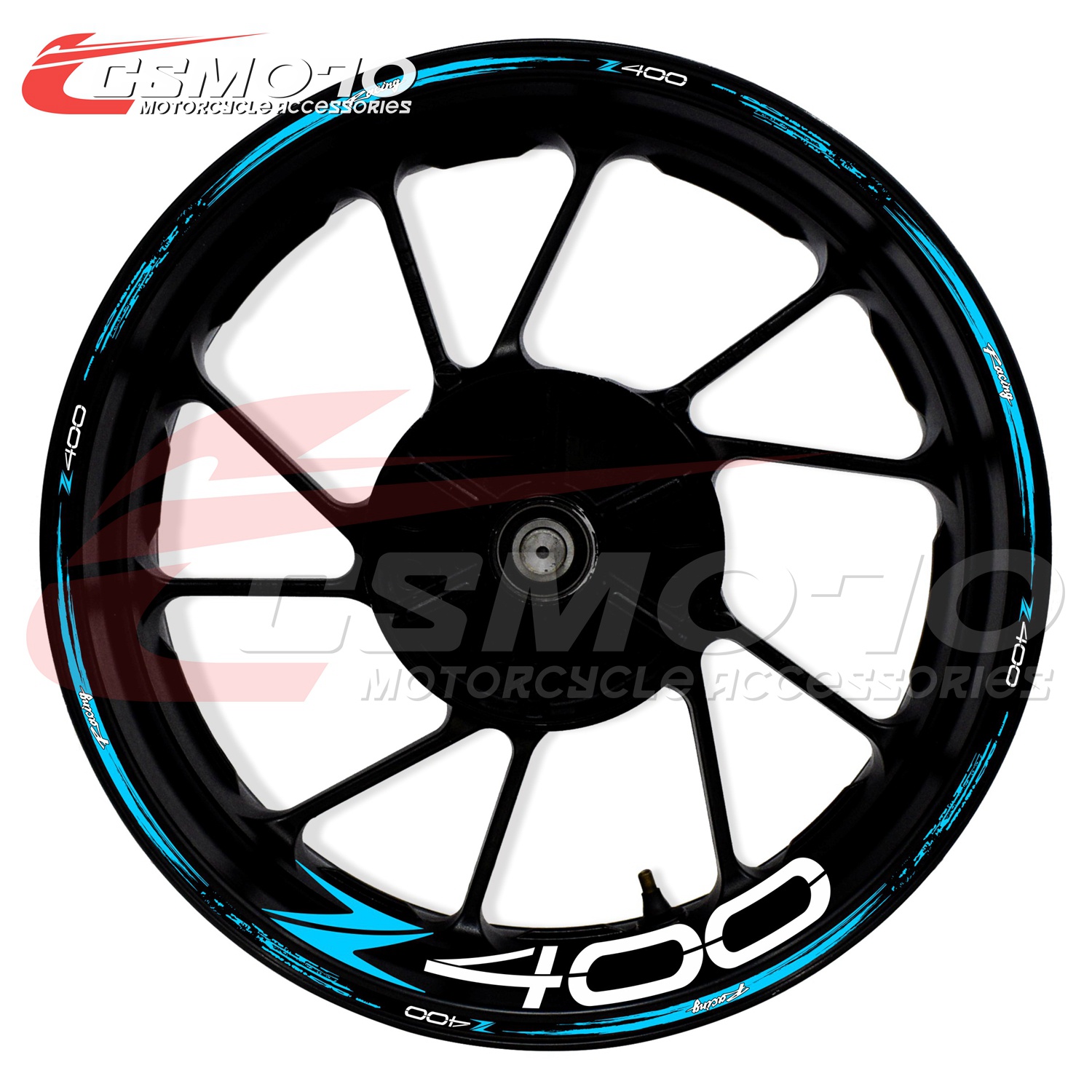 CSMOTO 17寸轮毂贴纸 Z400 防水反光 川崎铃木雅马哈轮圈贴画