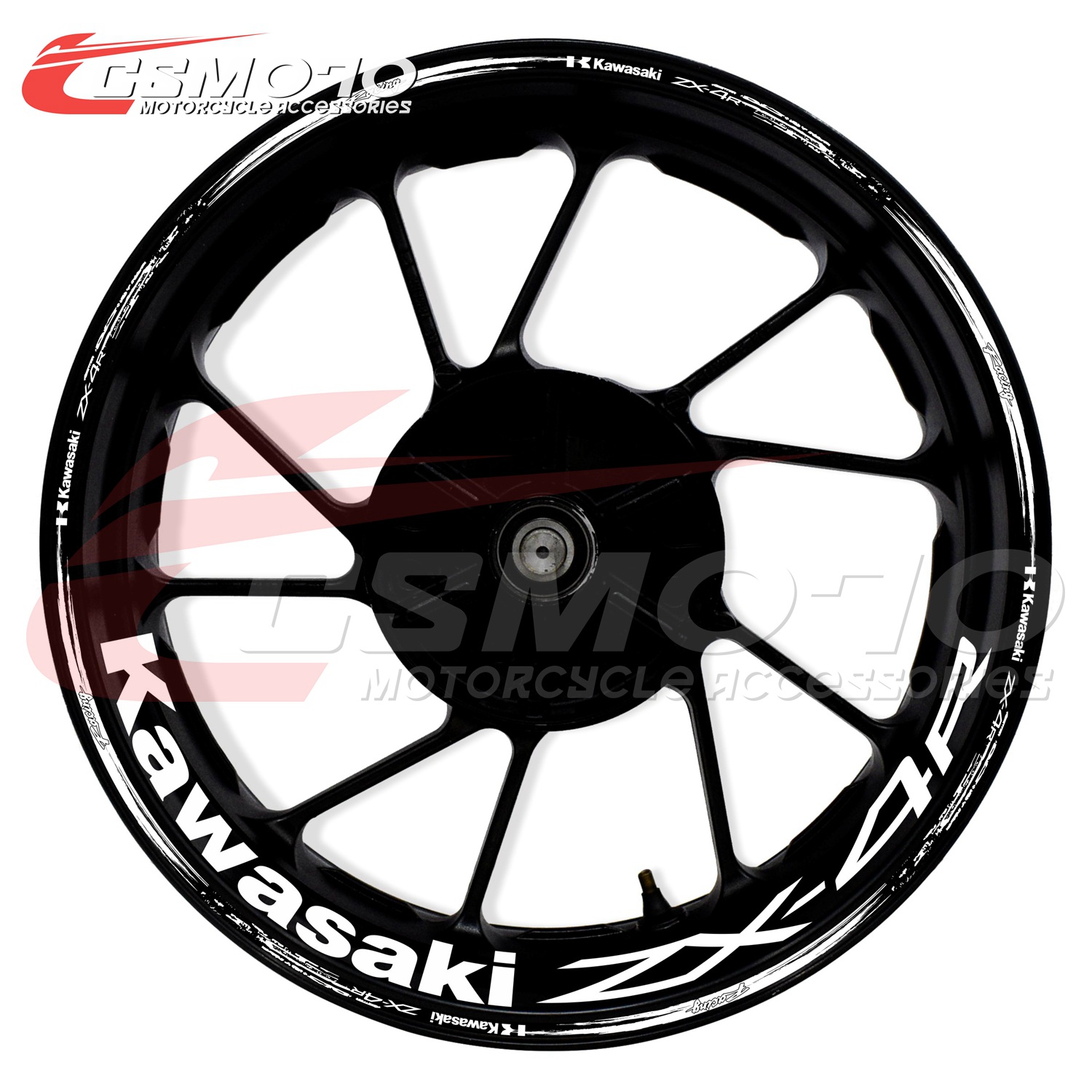 CSMOTO ZX-4R适用川崎KAWASAKI 摩托车轮毂贴花 防水防晒反光贴纸