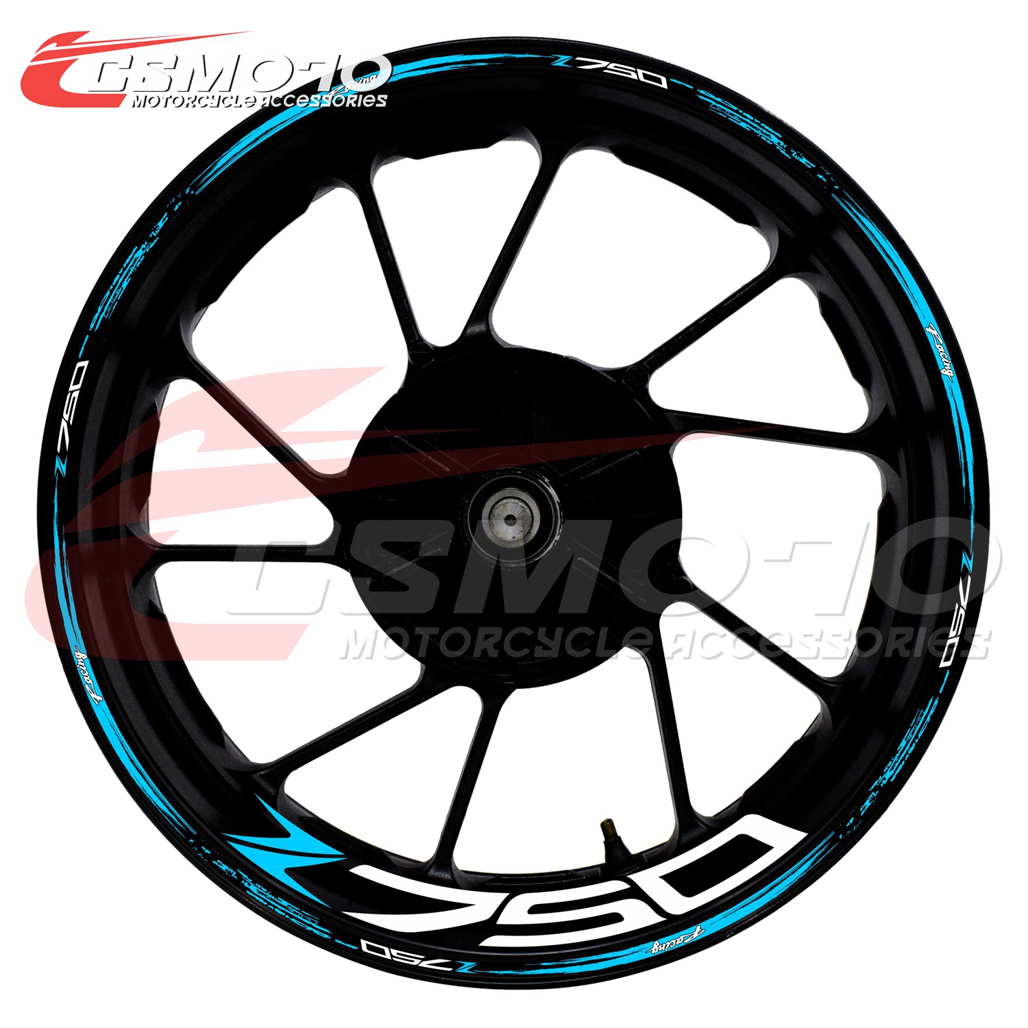 CSMOTO 17寸轮毂贴纸 Z750 防水反光 轮圈贴画适用川崎铃木雅马哈