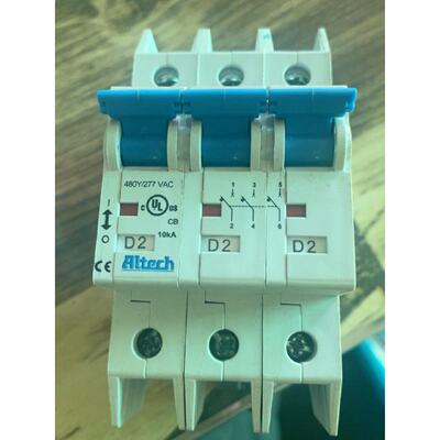 议价【议价】美国Altech 三极空气开关出售，型号爲D2，适用于480